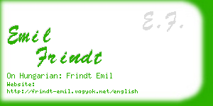 emil frindt business card